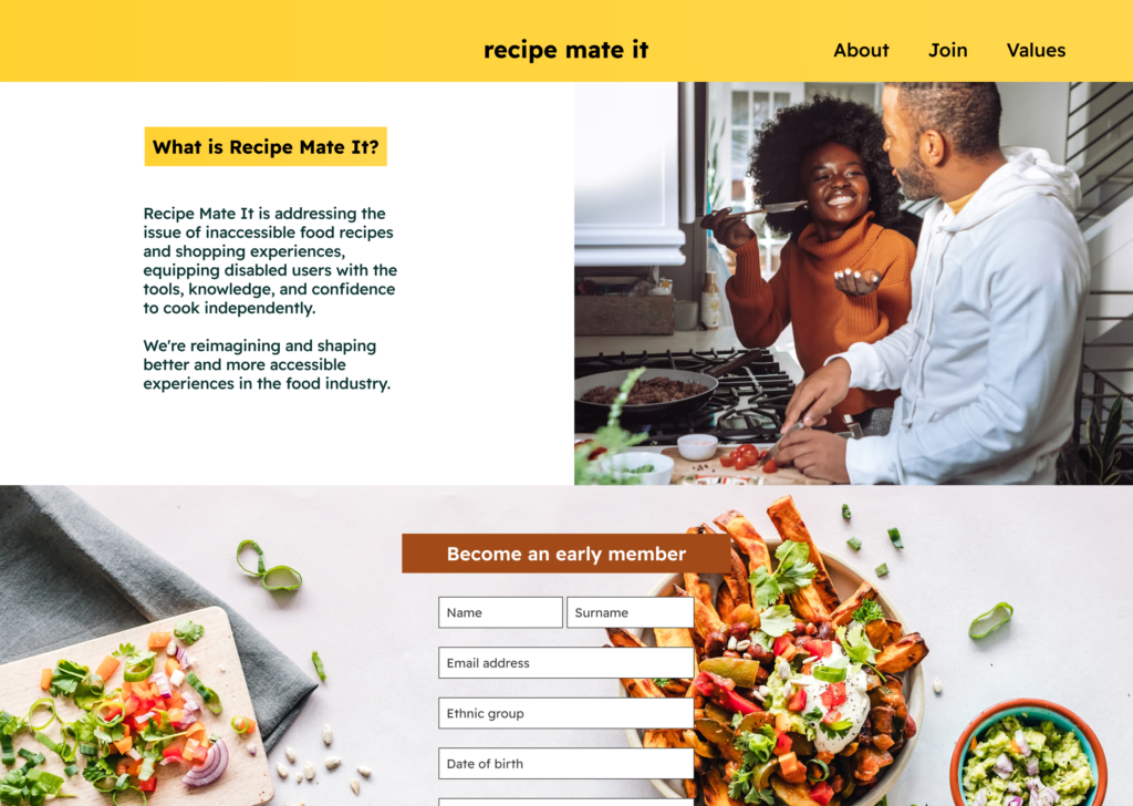 A desktop view of a recipe website.